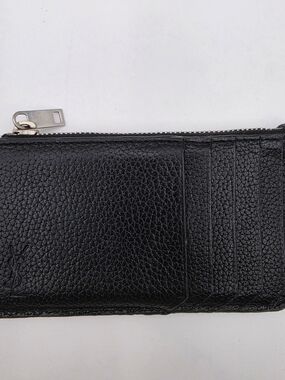 Yves Saint Laurent Black Leather Card Holder Pouch. Authentic.!!!